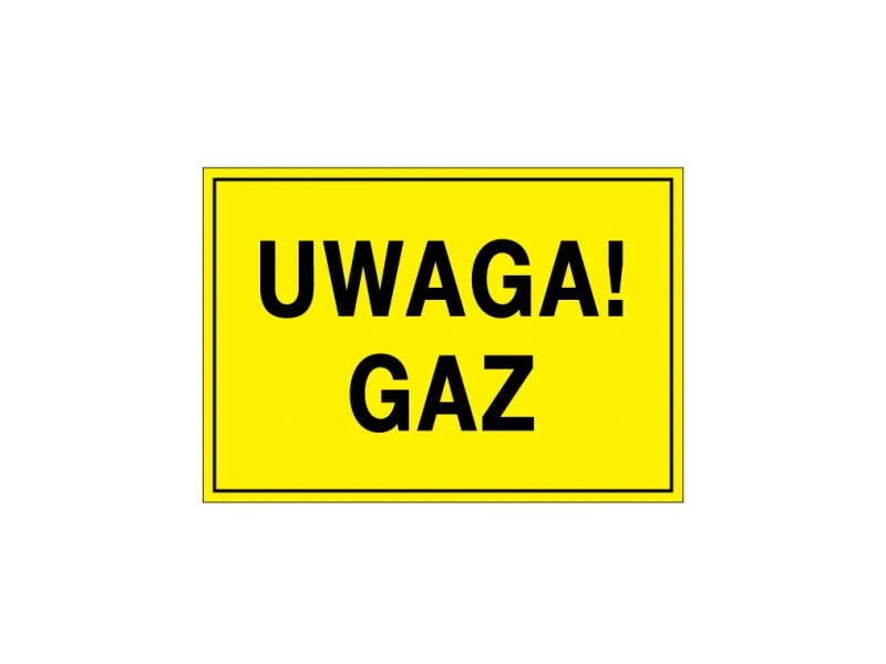 Tablica  "UWAGA! GAZ" 10x15