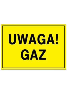 Tablica  "UWAGA! GAZ" 10x15