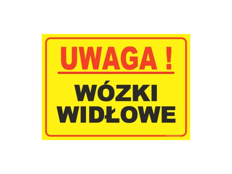 Tablica  "UWAGA! WÓZKI WIDŁOWE" 15x20