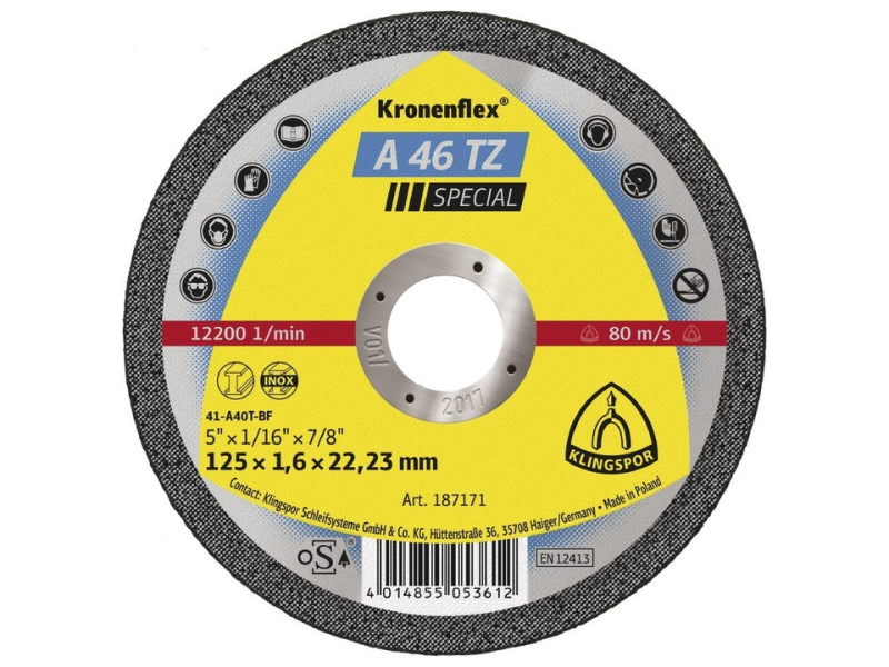 Tarcza KLINGSPOR  125X1.6X22 TZ SPECJAL