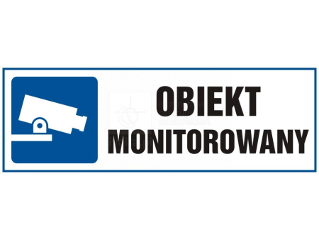 Naklejka "OBIEKT MONITOROWANY" 10,5x30