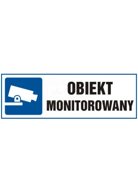 Naklejka "OBIEKT MONITOROWANY" 10,5x30