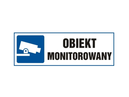 Tabliczka "OBIEKT MONITOROWANY" 10x30