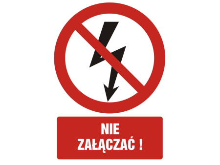 Naklejka "NIE ZAŁĄCZAĆ" 8,5x11,5