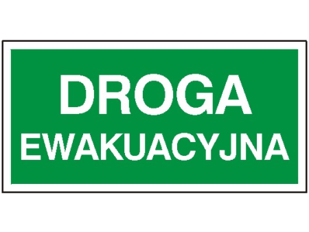 Naklejka "DROGA EWAKUACYJNA" 10x20