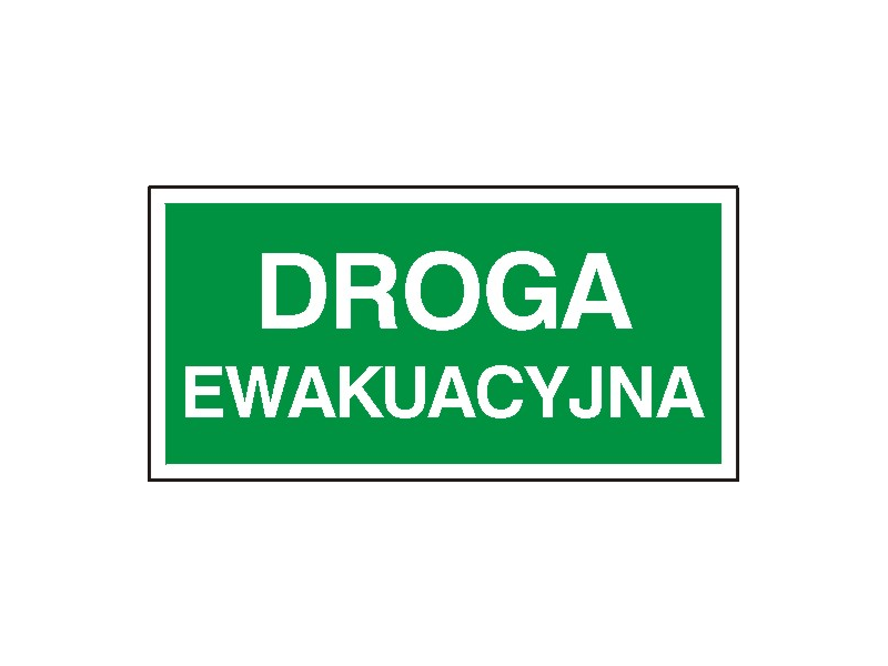 Naklejka "DROGA EWAKUACYJNA" 10x20