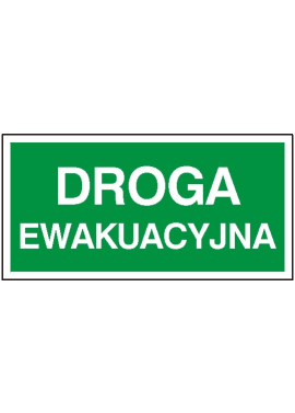 Naklejka "DROGA EWAKUACYJNA" 10x20