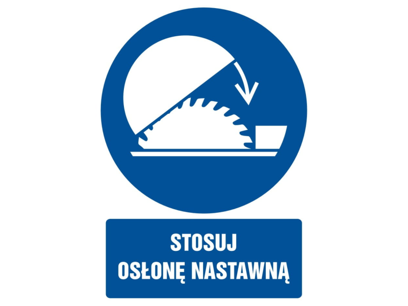 Naklejka "STOSUJ OSŁONY NASTAWNE" 10x14