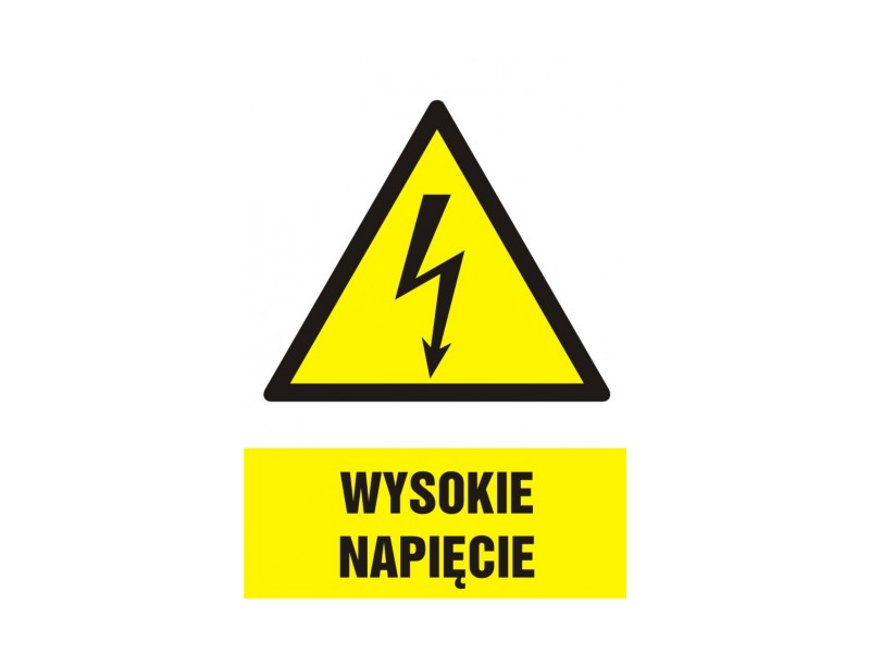 Naklejka "WYSOKIE NAPIĘCIE" 10x15