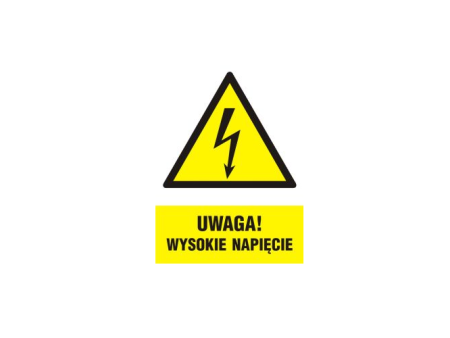 Naklejka "UWAGA! WYSOKIE NAPIĘCIE" 10x15