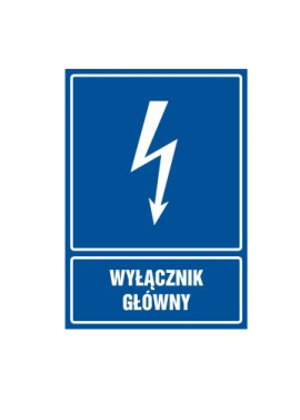 Naklejka "WYŁĄCZNIK GŁÓWNY" 10x15