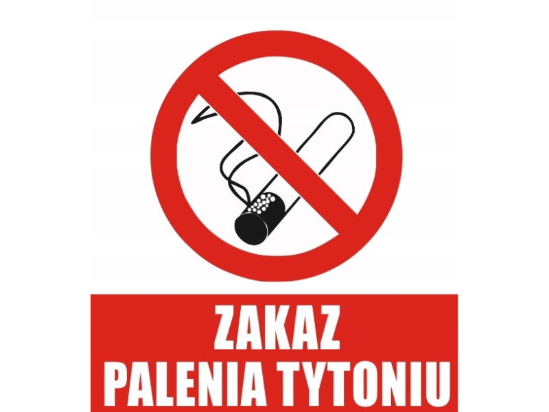 Naklejka  "ZAKAZ PALENIA TYTONIU" 15x22,5